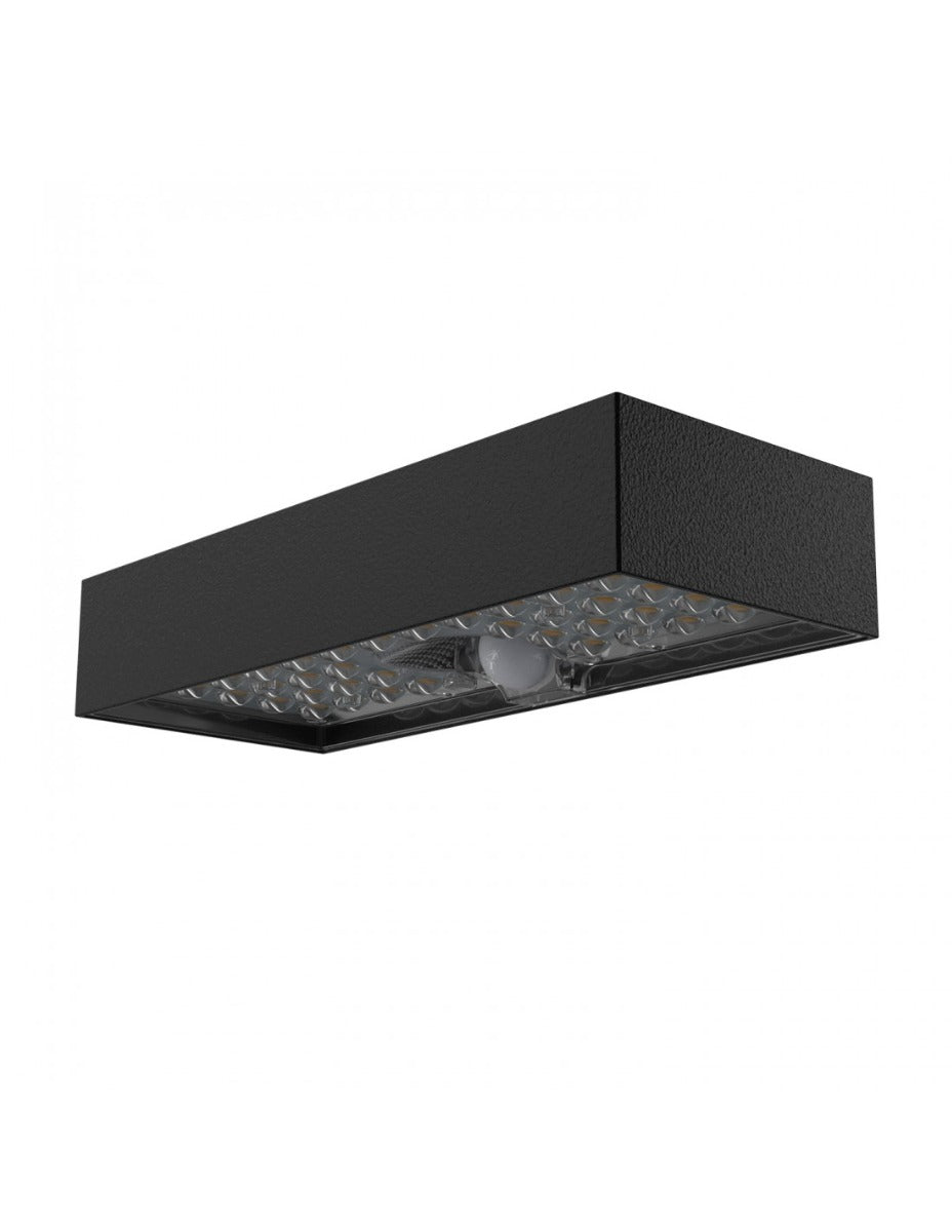 APPLIQUE LED A CARICA SOLARE 800 LUMEN, CON RILEVATORE DI MOVIMENTO. NERO