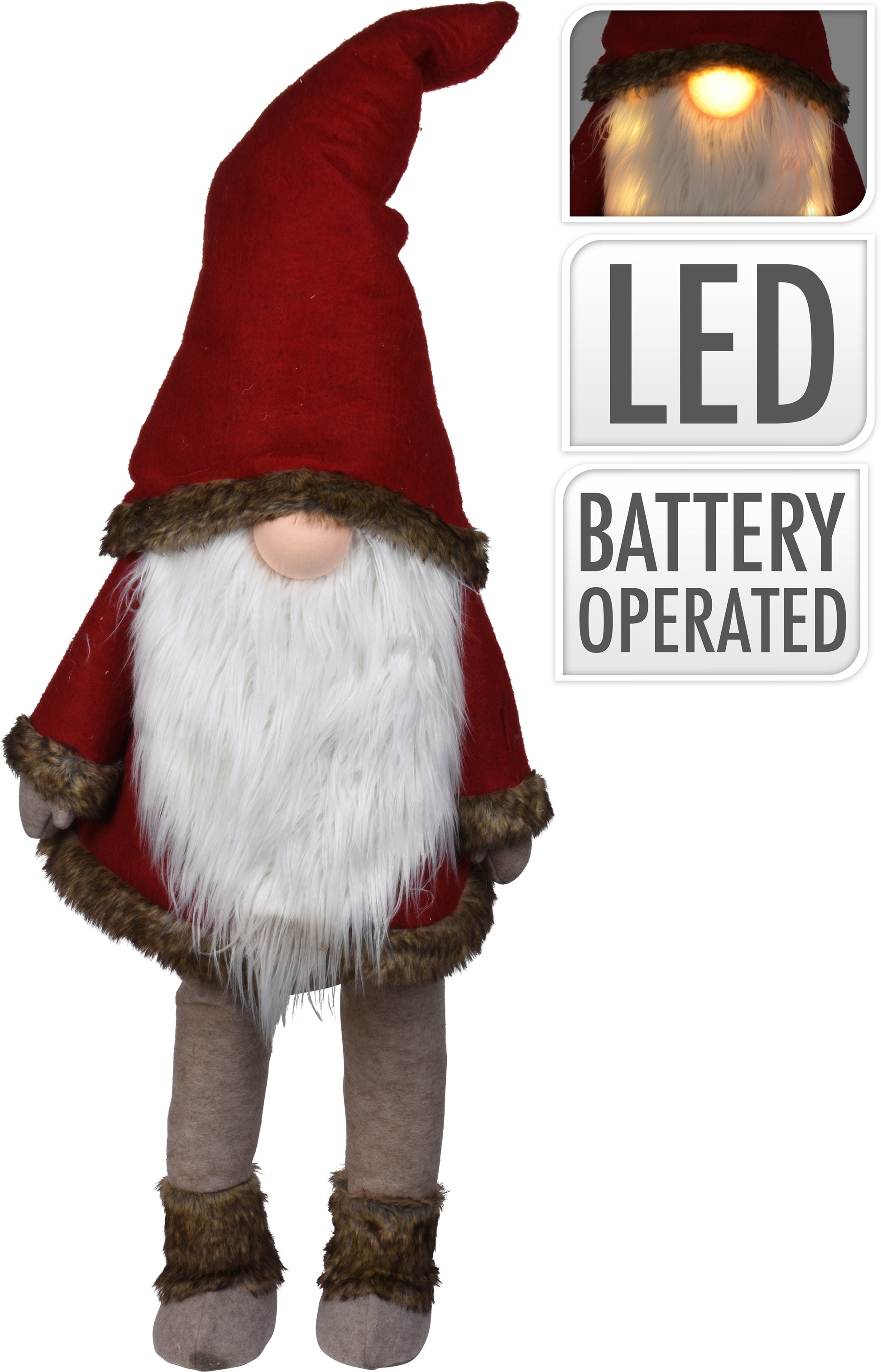 GNOMO ROSSO 158 CM CON LED
