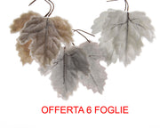 OFFERTA 6 FOGLIE DECORATIVE 12X13CM