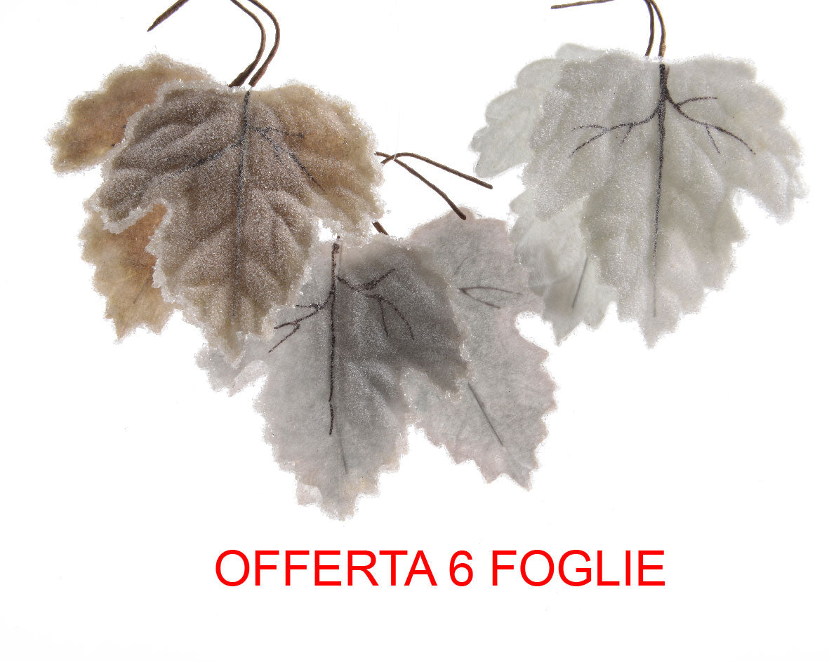 OFFERTA 6 FOGLIE DECORATIVE 12X13CM