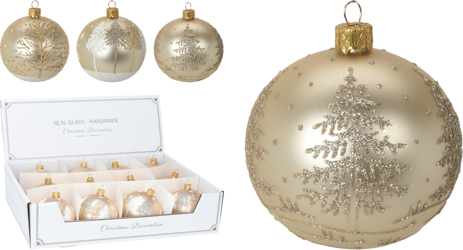 PALLINA ORO CON DECORAZIONI NATALIZIE 8CM ASSORTITA