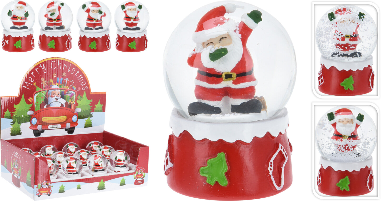SFERA AD ACQUA BABBO NATALE 6CM ASSORTITA