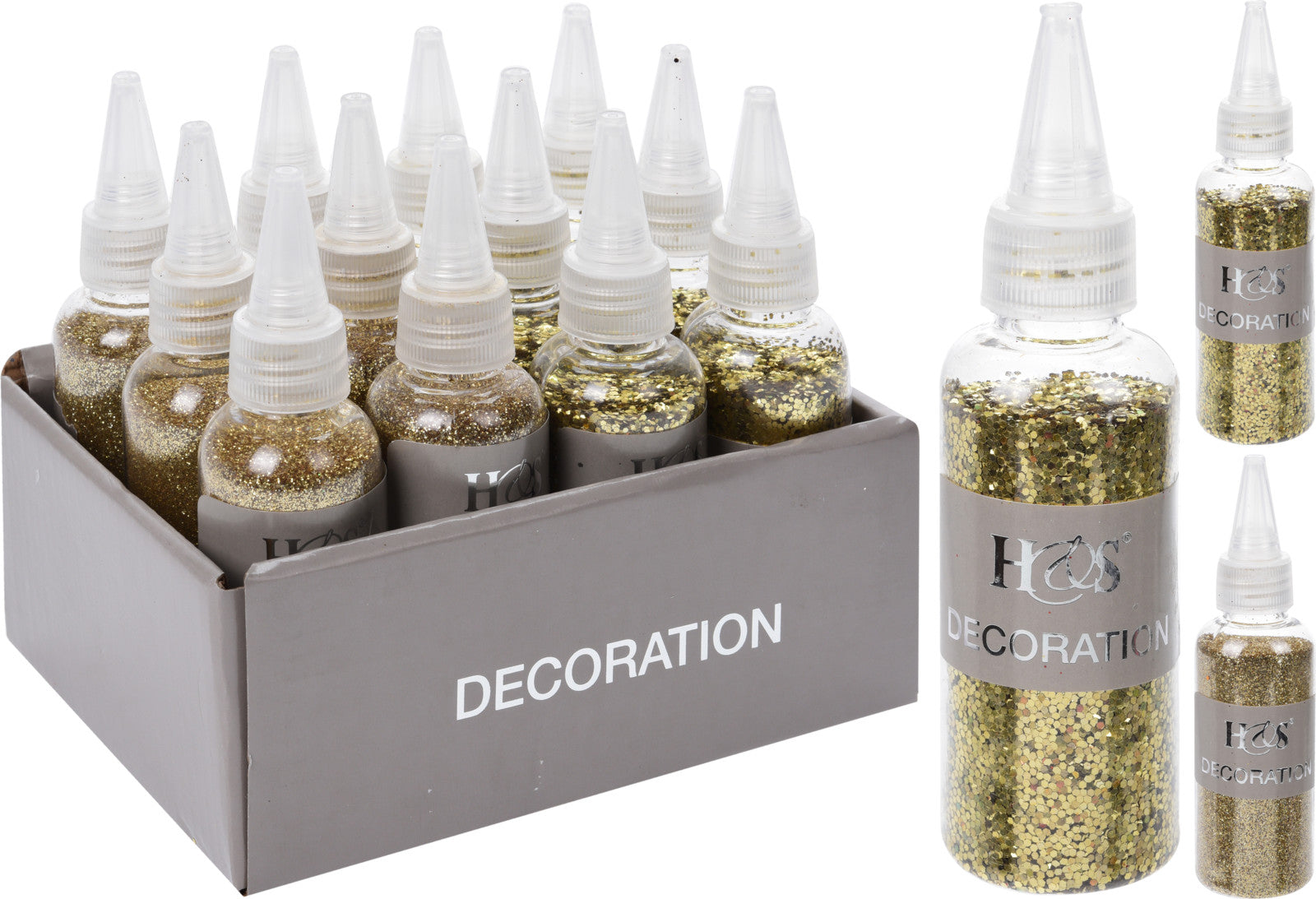 OFFERTA 3 GLITTER PER DECORAZIONI 40GR ORO ASSORTITI