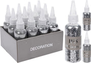OFFERTA 3 GLITTER PER DECORAZIONI 40GR ARGENTO ASSORTITI