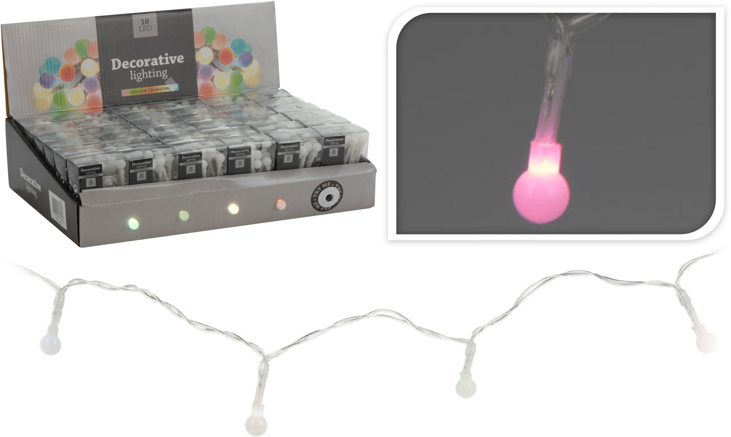 OFFERTA 4 CONFEZIONI DA 10 LED MULTICOLOR BATTERIA