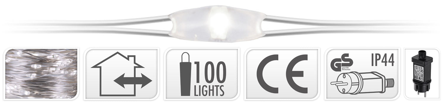 100 MICROLED BIANCO FREDDO CASCATA 100CM