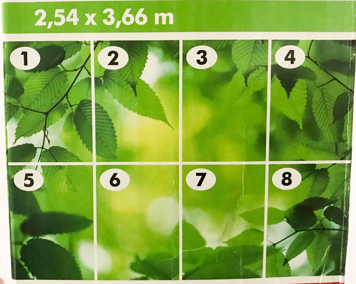 DECORAZIONE A MURO 254X392CM FOGLIE VERDI