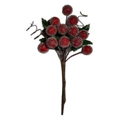 Mazzo Innevato con Bacche 14x8 cm Rosso
