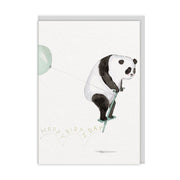 Ohh Deer Biglietto di auguri "Panda Happy Birthday" A6 (152 x 112 x 1,5 mm), grigio pastello/bianco