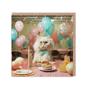 Ohh Deer Biglietto di auguri "Cat At Table Birthday" (148 x 148 x 1,5 mm), kraft/multicolore