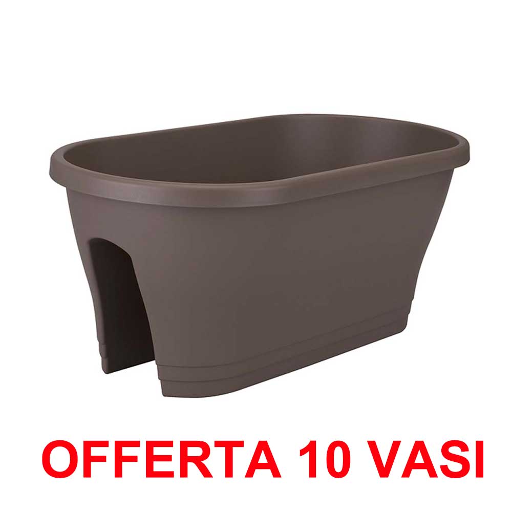 OFFERTA 10 VASO CORSICA FLOWER BRIDGE 60CM TAUPE