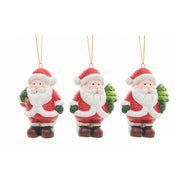OFFERTA 3 BABBO NATALE ROSSO DECORAZIONE DA APPENDERE 5.5X5X7.5CM