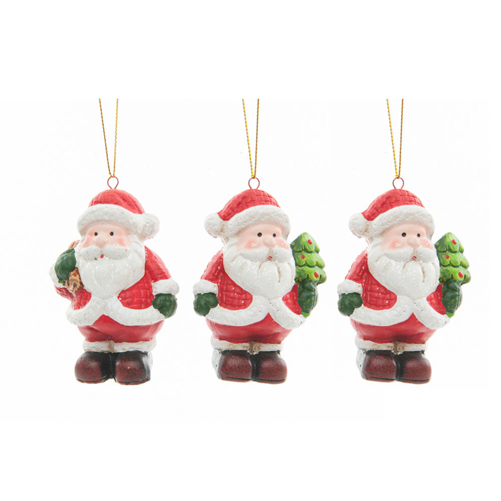 OFFERTA 3 BABBO NATALE ROSSO DECORAZIONE DA APPENDERE 5.5X5X7.5CM