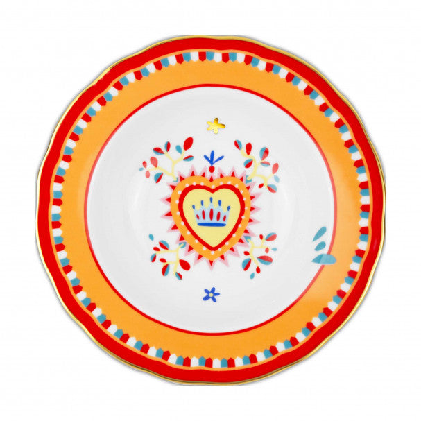 PIATTO FONDO IN PORCELLANA, CUORE CON CORONA, MAMMA MIA