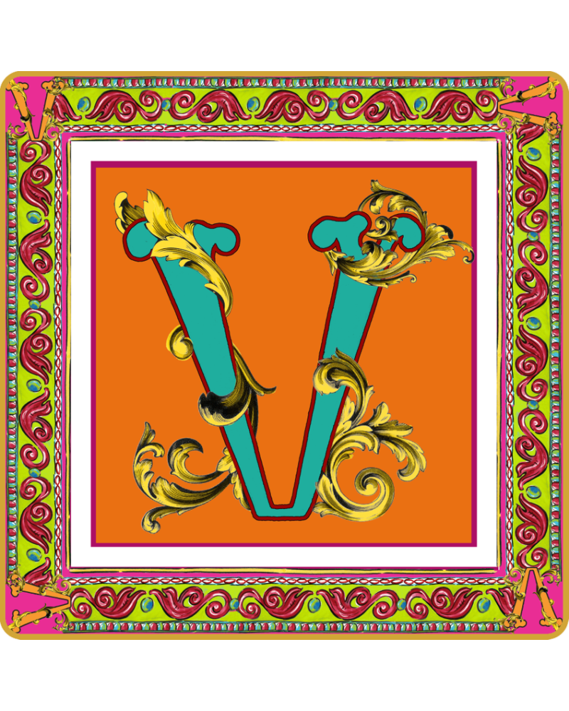 SVUOTATASCHE MINI IN PORCELLANA 15 X 15 CM - ORTIGIA LETTERA V