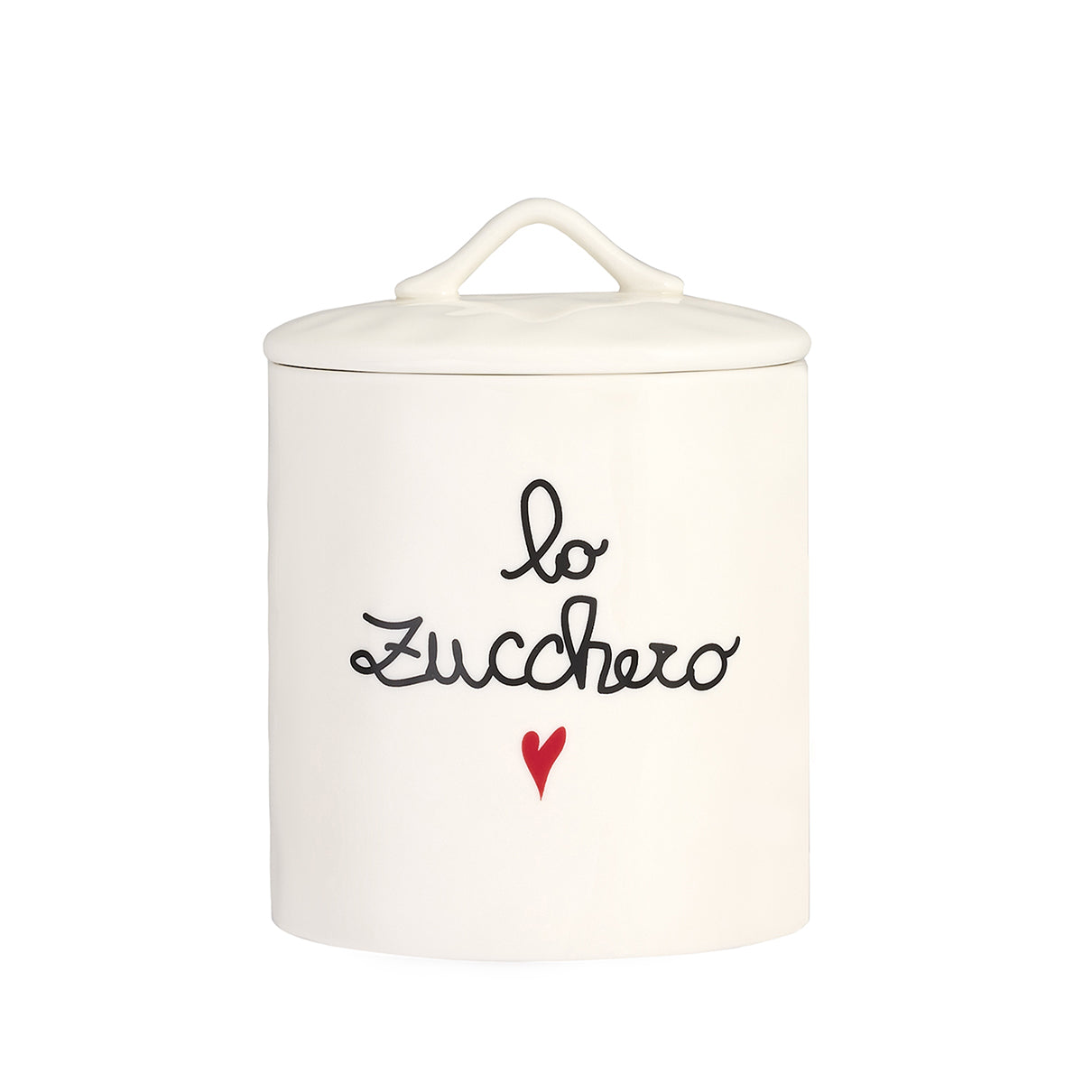 Barattolo in gres Lo Zucchero D 12 x 17 cm Bianco Nero Simple Day