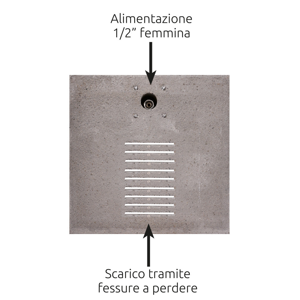 FONTANA A COLONNA CON BASE IN CEMENTO ANTRACITE