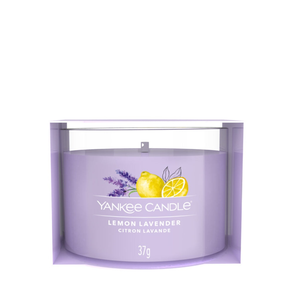 CANDELA VOTIVE IN VETRO SINGOLA FRESH LEMON LAVENDER