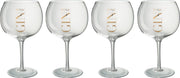 1 Bicchiere Regalo con 4 Bicchieri da Gin 26x26x23 cm Trasparente/Oro