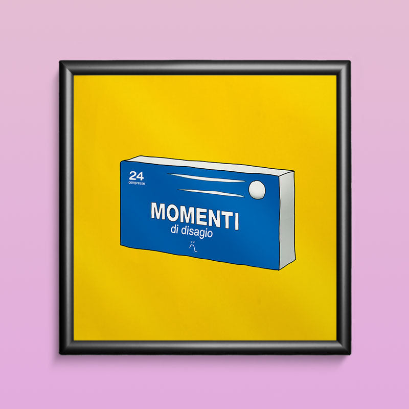 OFFERTA CORNICE E POSTER MOMENTI DI DISAGIO 20X20CM