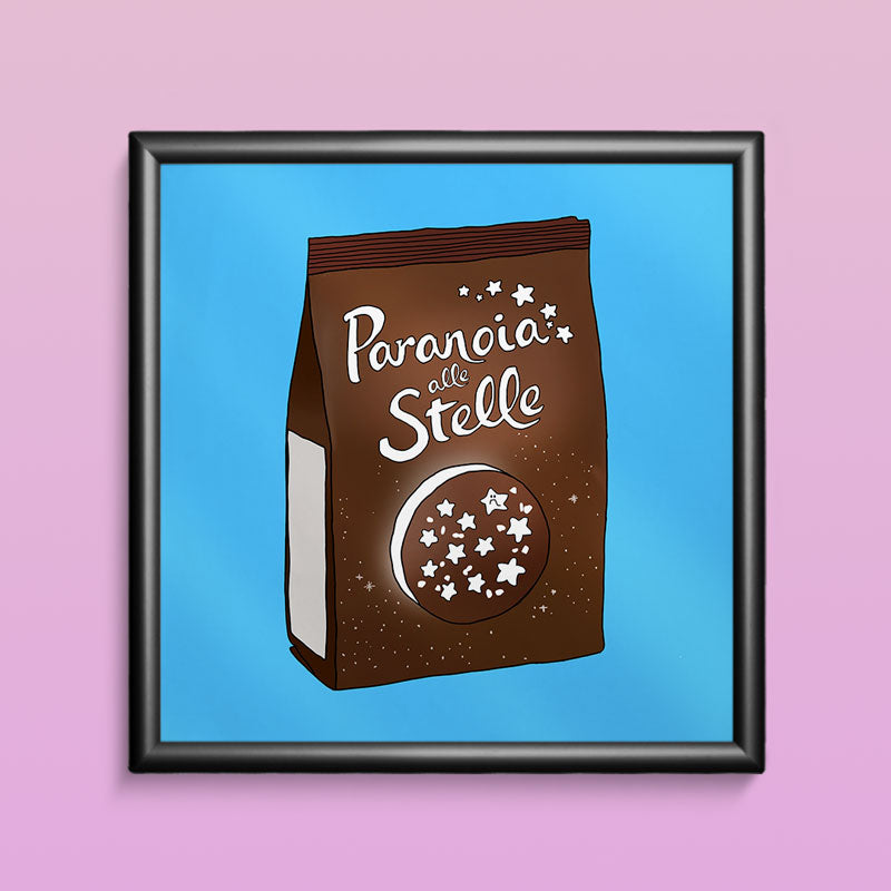 OFFERTA CORNICE E POSTER PARANOIA ALLE STELLE 20X20CM