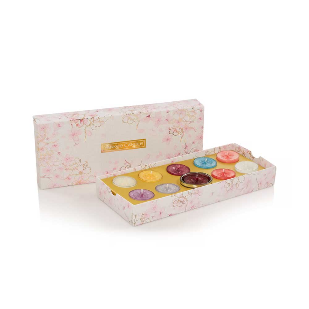 CONFEZIONE REGALO CON 10 TEA LIGHT E 1 PORTA CANDELA