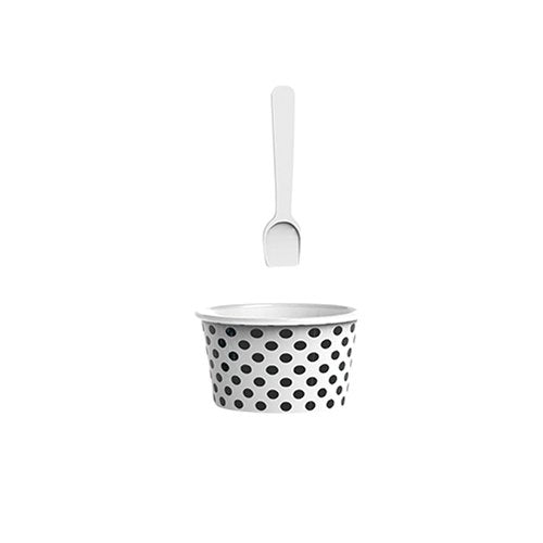 SET 2PZ COPPETTA PER GELATO CON CUCCHIAIO DOTTY COLORE A SCELTA