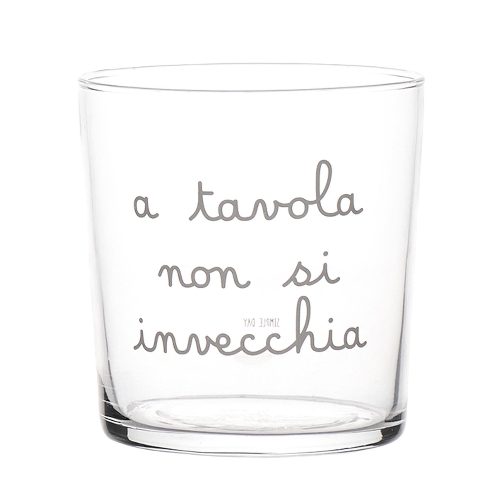 Set 6 Bicchieri Acqua A Tavola Non Si Invecchia 35,5cl Simple Day