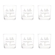 Set 6 Bicchieri acqua Che bello mangiare dalla mamma 35,5cl Serigrafia Bianca Simple Day