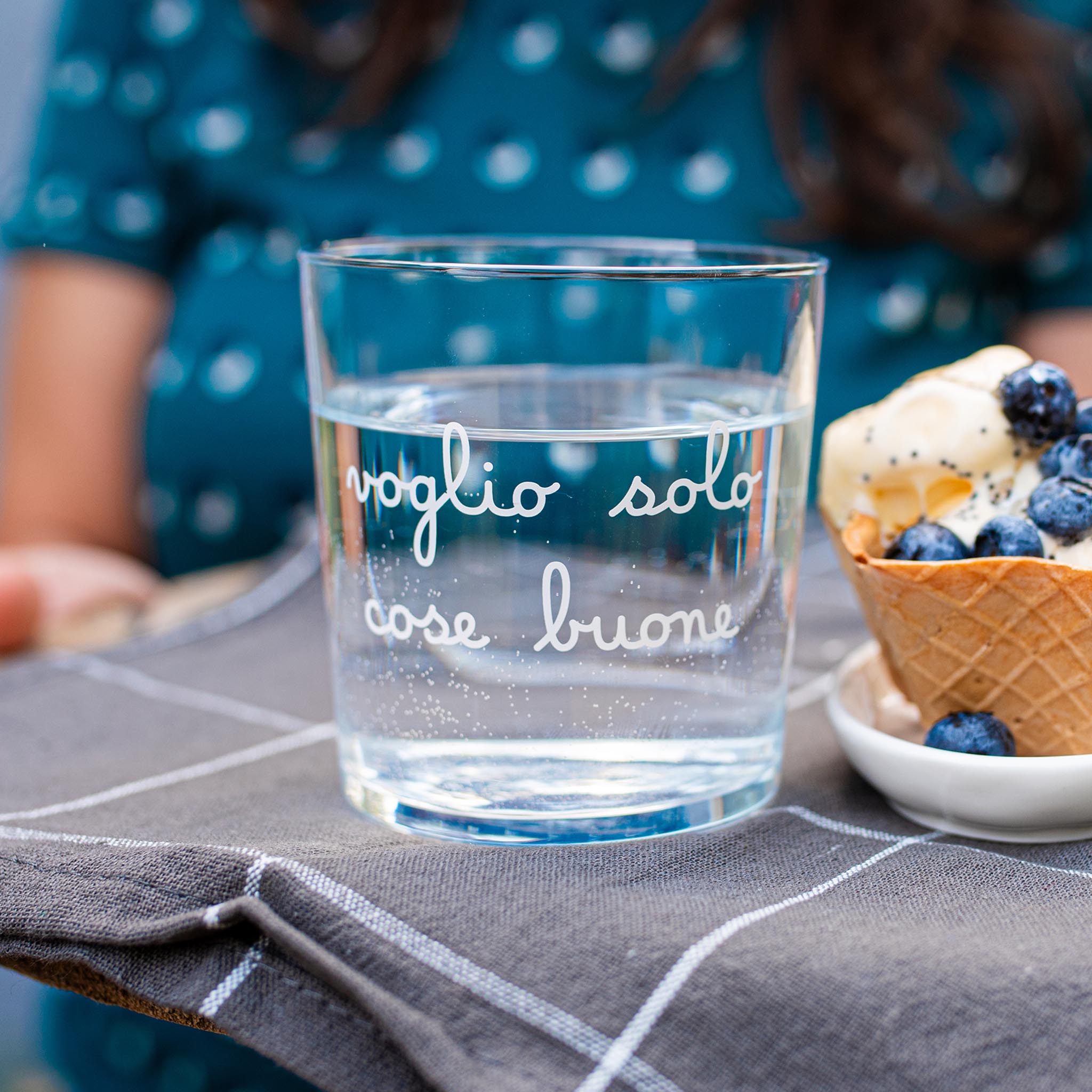 Set 6 Bicchieri acqua 35.5cl decoro Voglio solo cose buone SIMPLE DAY