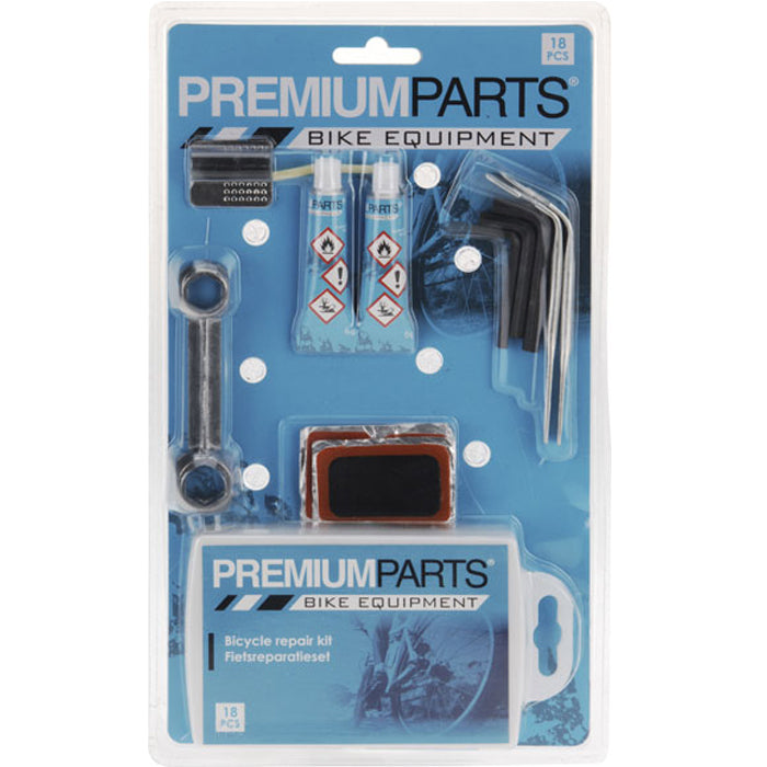 KIT RIPARAZIONE BICICLETTA 18 PZ