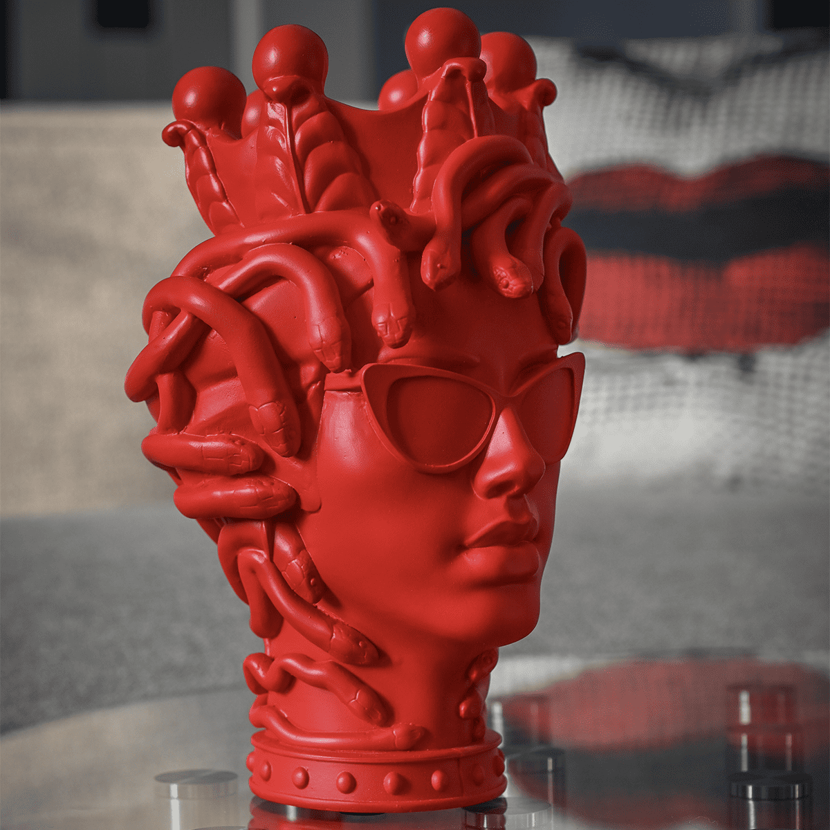 TESTA DECORATIVA LA VIPERA ROSSO - SAGRADA FAMILIA