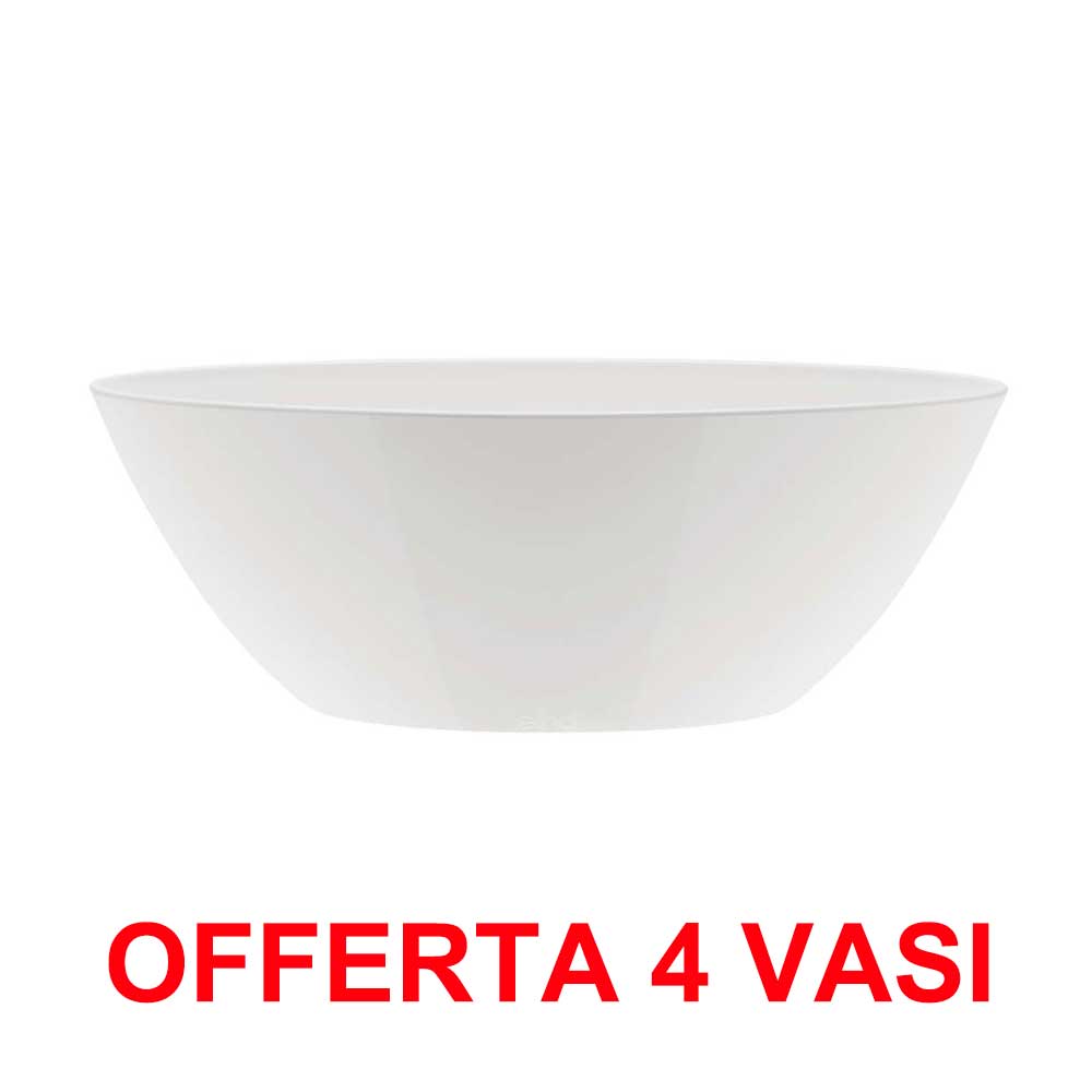 OFFERTA 4 VASO BRUSSELS DIAMOND OVAL 20CM WHITE
