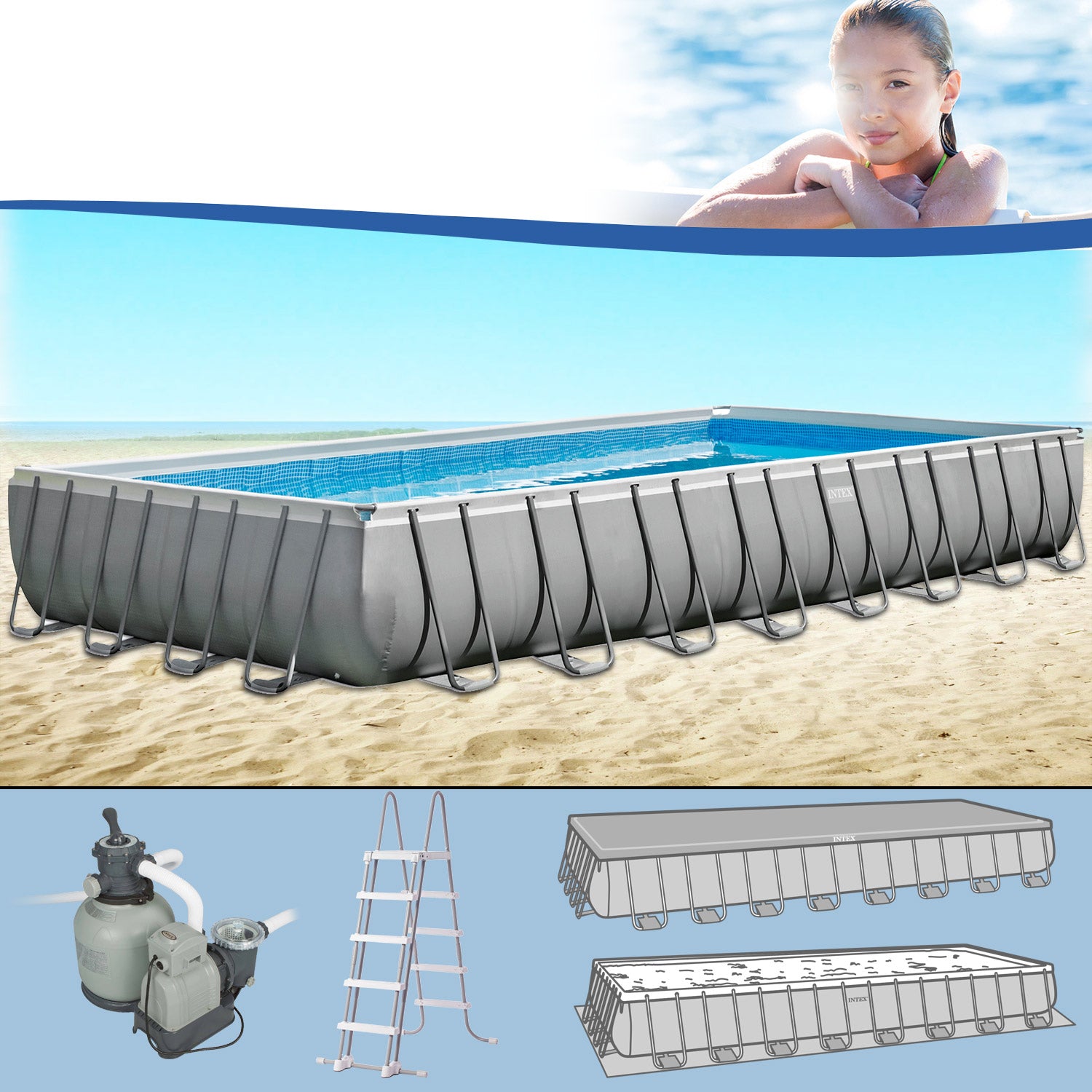 OFFERTA PISCINA INTEX ULTRAFRAME CM975X488X132 +ROBOT +SKIMMER