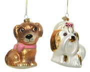 PENDENTE IN VETRO A FORMA DI CAGNOLINO ASSORTITO 12.8CM