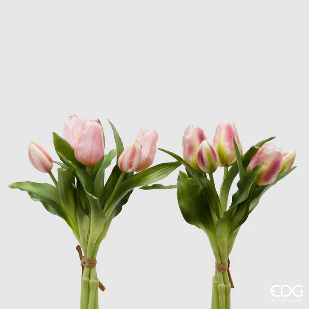 BOUQUET TULIPANI OLIS ARTIFICIALE H28CM ANTIQUE PINK ROSA ASSORTITO