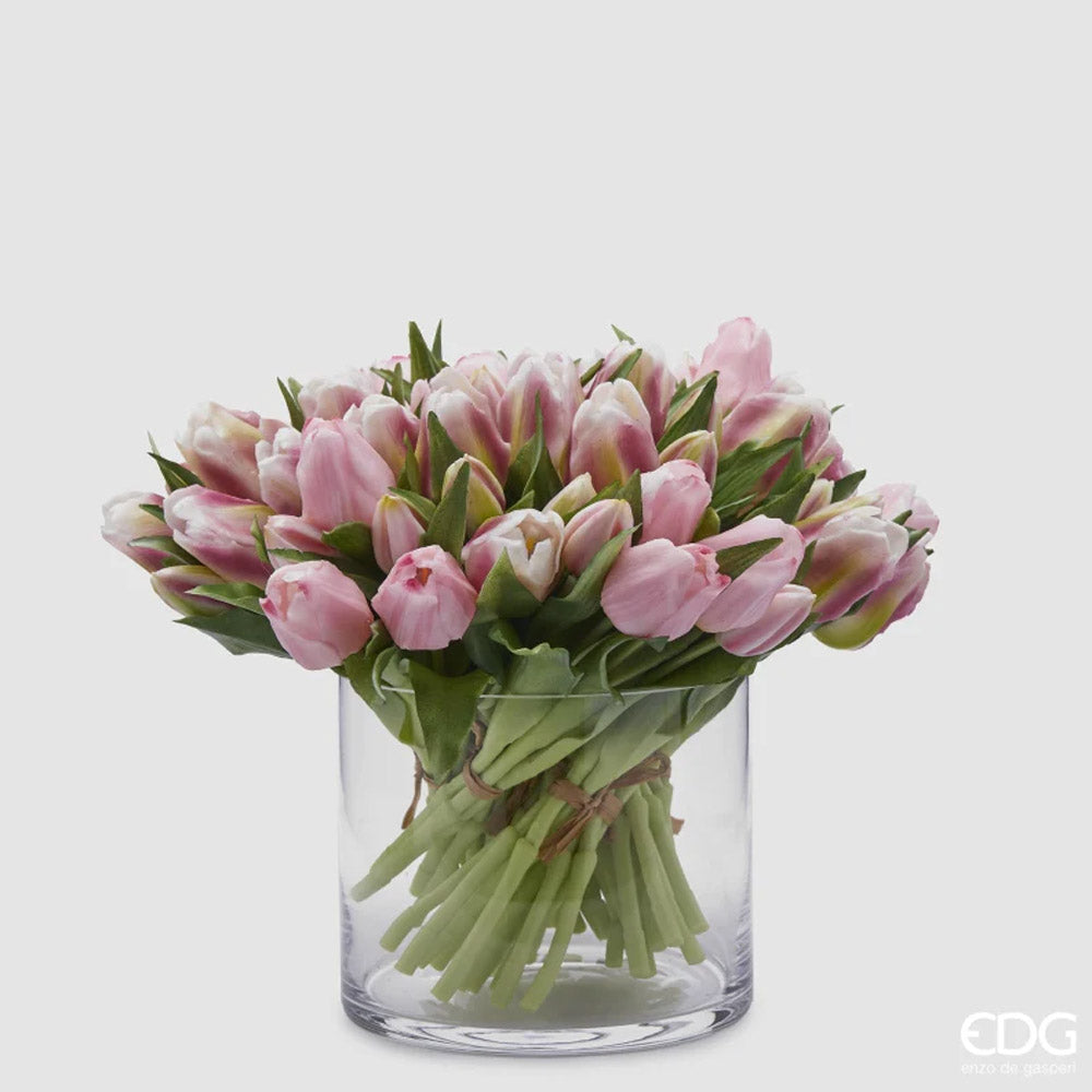 BOUQUET TULIPANI OLIS ARTIFICIALE H28CM ANTIQUE PINK ROSA ASSORTITO