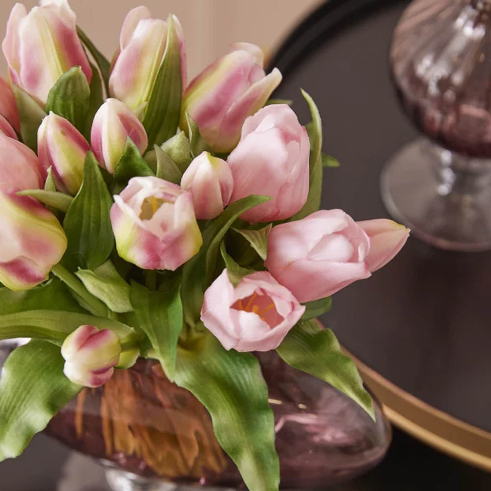 BOUQUET TULIPANI OLIS ARTIFICIALE H28CM ANTIQUE PINK ROSA ASSORTITO