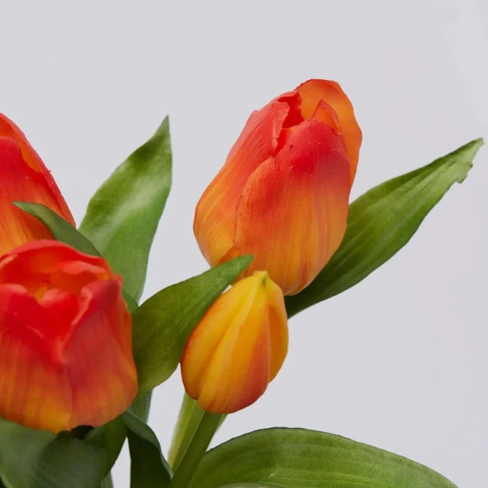 BOUQUET TULIPANI OLIS ARTIFICIALE H28CM GIALLO O ARANCIONE ASSORTITO