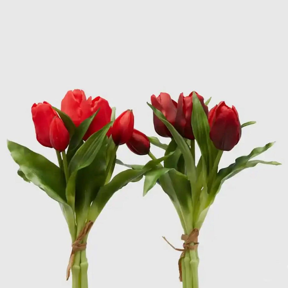 BOUQUET TULIPANI OLIS ARTIFICIALE H28CM ROSSO ASSORTITO