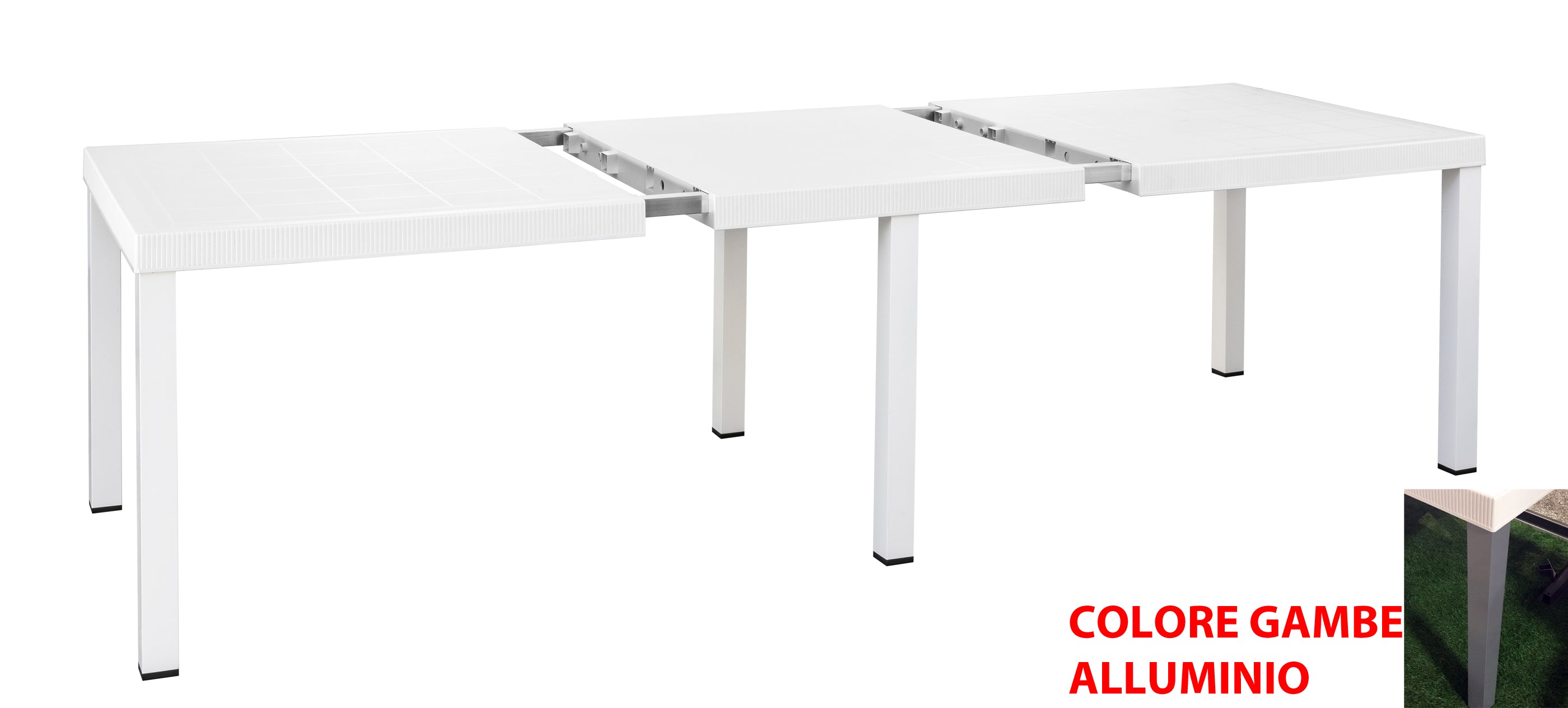TAVOLO BRIO ALLUNGABILE BIANCO 180/260X85XH75CM