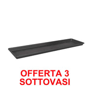 OFFERTA 3 SOTTOVASO GREEN BASICS TROUGH SAUCER 40CM LIVING BLACK