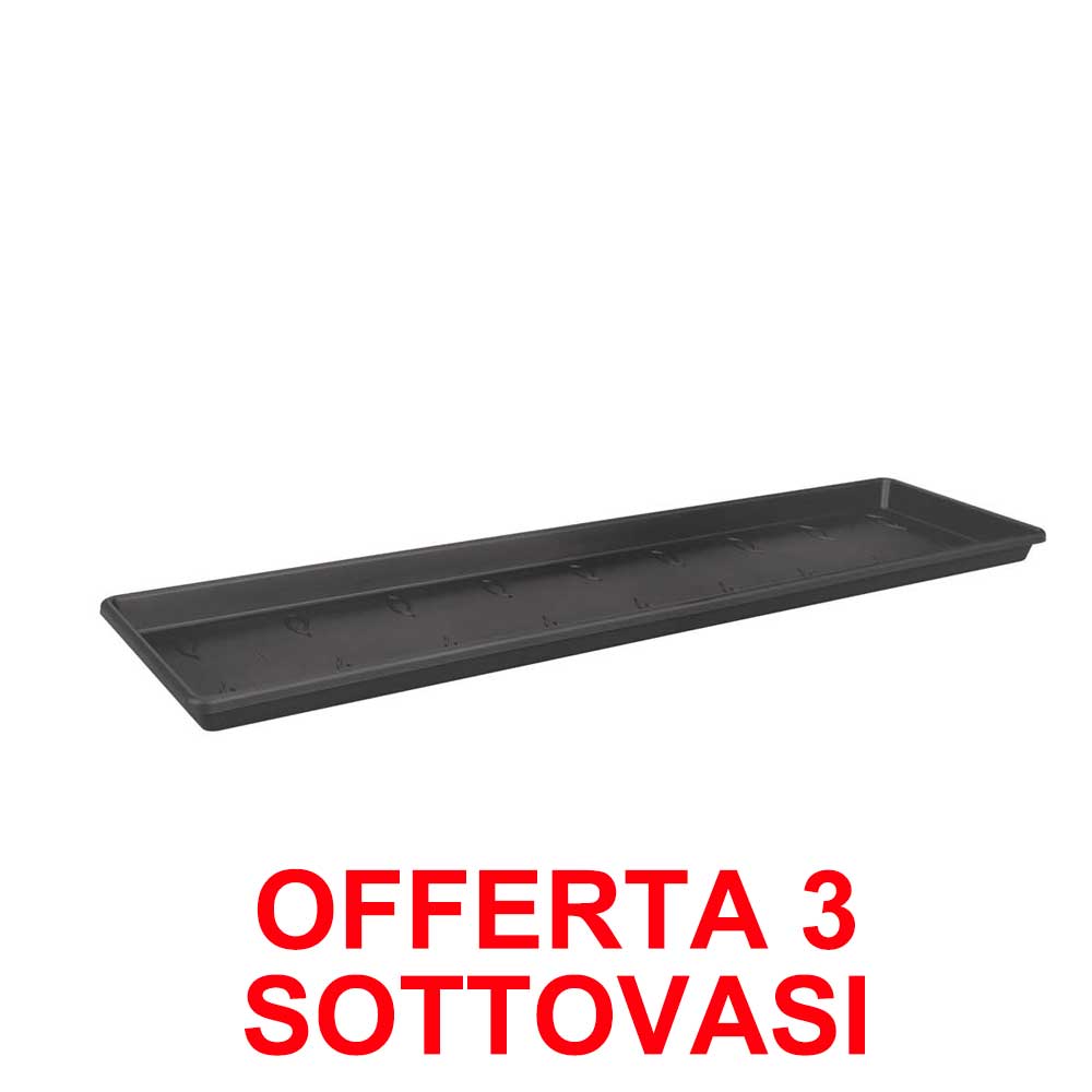 OFFERTA 3 SOTTOVASO GREEN BASICS TROUGH SAUCER 60CM LIVING BLACK