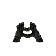 BLOGO Scultura in Ceramica "Touch of Love" - Mani a Cuore Nere