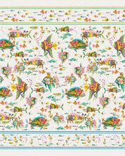 MEZZERO COPRIDIVANO PESCIFLORA DECORATIVO DI LINO 180X280