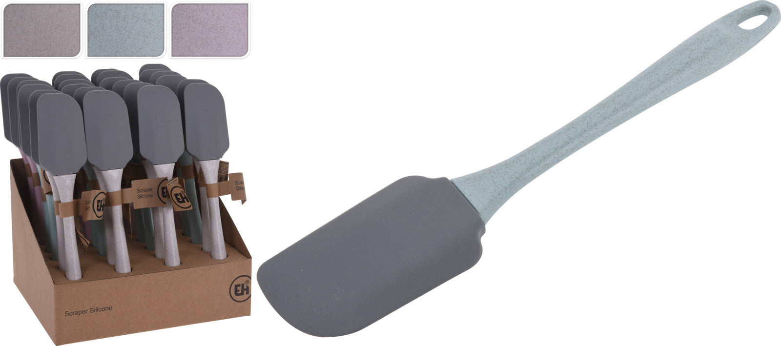 SPATOLA DA CUCINA IN SILICONE 25CM COLORE ASSORTITO