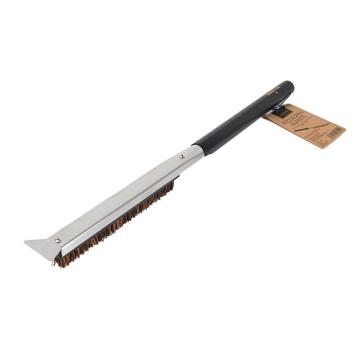 Spazzola per Forno Pizza con Setole in Palmyra e Raschietto Nero SANTOS