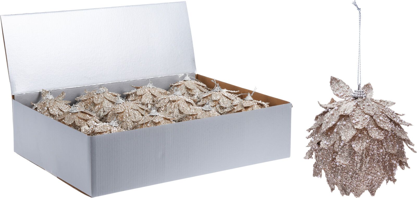 OFFERTA 4 PALLINE 10CM FOGLIA ORO