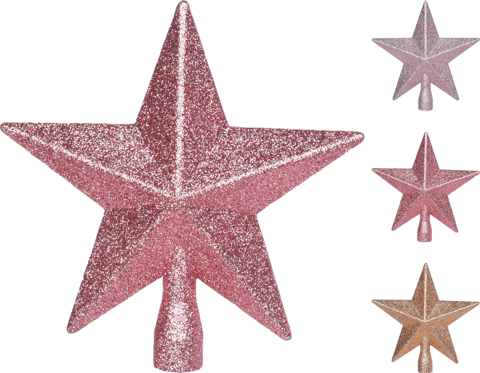 PUNTALE STELLA ROSA GLITTER 19CM ASSORTITO