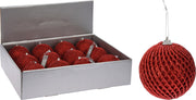 OFFERTA 6 PALLINE EFFETTO RETE 10CM ROSSO GLITTER